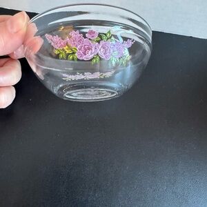 Vintage Durable Heat Floral Glass Nesting Bowl